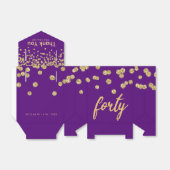 Ballotins Merci Gold violet "Quarante" fête d'anniversaire (Déplié)