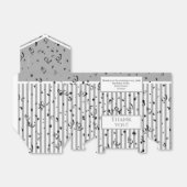 Ballotins Merci - Gris/Blanc simples rayures Motif (Déplié)