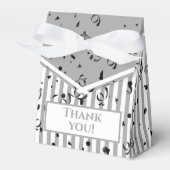 Ballotins Merci - Gris/Blanc simples rayures Motif (Verso)
