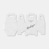 Ballotins Merci Mariage blanc chic en fibre (Déplié)