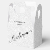 Ballotins Merci Mariage blanc chic en fibre (Ouvert)