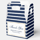 Ballotins Merci Mariage bleu de la marine moderne (Ouvert)