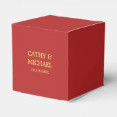 Ballotins Merci mariage chinois moderne en or rouge simple (Arrière)