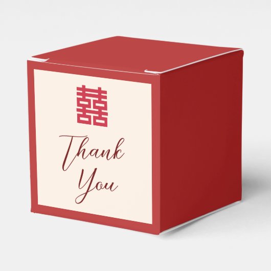 Ballotins Merci mariage chinois moderne et simple rouge beig (Verso)