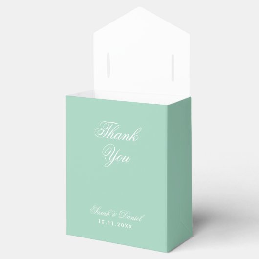 Ballotins Merci Mariage de menthe vert simple Script blanc (Ouvert)
