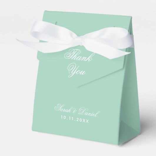 Ballotins Merci Mariage de menthe vert simple Script blanc (Verso)