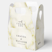 Ballotins Merci Mariage de texture de marbre d'or (Ouvert)