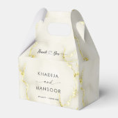 Ballotins Merci Mariage de texture de marbre d'or (Verso)