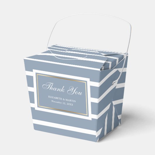 Ballotins Merci Mariage moderne Dusty Blue Gold (Verso)