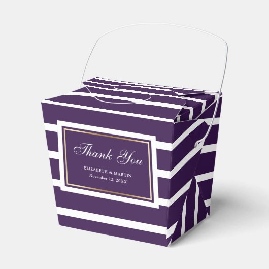 Ballotins Merci Mariage moderne violet or (Verso)
