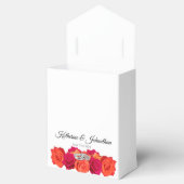 Ballotins Merci Mariage-Orange et Fleurs roses (Ouvert)