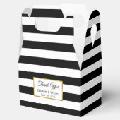 Ballotins Merci Mariage rayé noir et blanc (Ouvert)