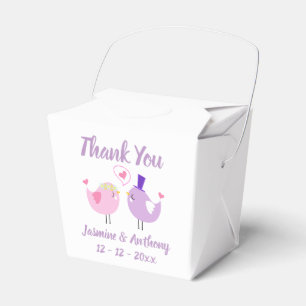 Ballotins Merci Mariage Tourterelles Rose Violet, Bride