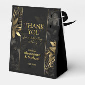 Ballotins Merci Mariage Tropical moderne Black Gold (Arrière)