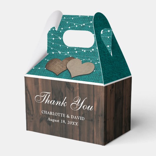 Ballotins Merci Mariage Turquoise rustique (Verso)