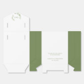 Ballotins Merci Mariage vert Monogramme Crest Custom (Déplié)