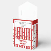 Ballotins Merci - Motif de bandes simples rouge/blanc (Ouvert)