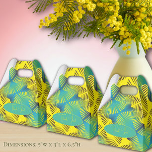 Ballotins Merci Motif de style jungle jaune vif