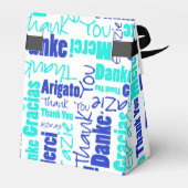 Ballotins Merci Multilingual Word Collage Bleu Turquoise (Arrière)