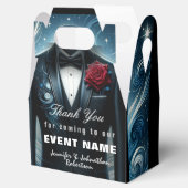 Ballotins Merci noir Tuxedo | Boîte cadeau (Ouvert)