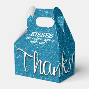 Ballotins MERCI Parties scintillant Turquoise Faux