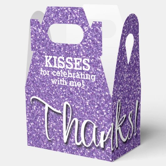 Ballotins MERCI Parties scintillant violette Faux (Ouvert)