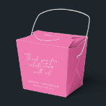 Ballotins Merci personnalisé élégant rose tendance écriture<br><div class="desc">Boîte de remerciement personnalisée élégante tendance rose chaud</div>