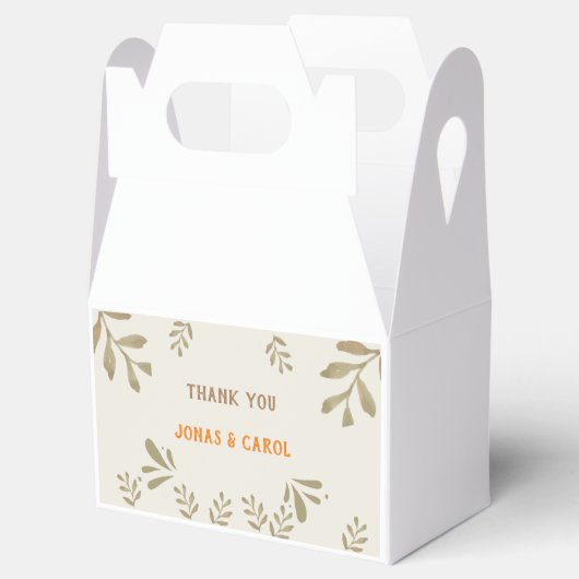 Ballotins Merci personnalisé Mariage verdure moderne élégant (Ouvert)