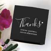 Ballotins Merci simple script noir blanc coeur mariage