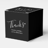 Ballotins Merci simple script noir blanc coeur mariage (Verso)