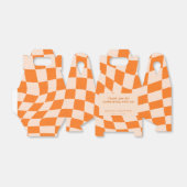 Ballotins Merci super Retro Orange Check Mariage personnalis (Déplié)