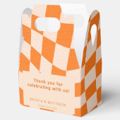 Ballotins Merci super Retro Orange Check Mariage personnalis (Ouvert)