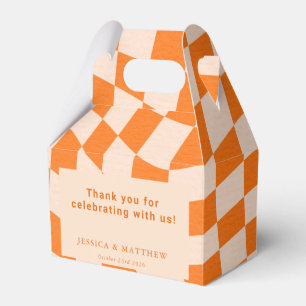 Ballotins Merci super Retro Orange Check Mariage personnalis