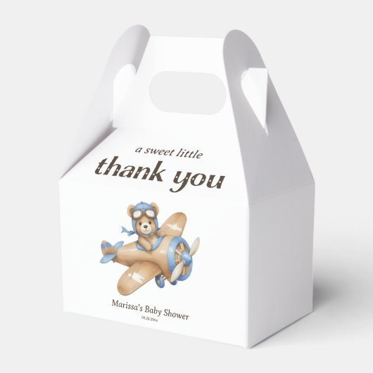 Ballotins Merci Teddy Ours Pilote Bébé Garçon Douche (Verso)