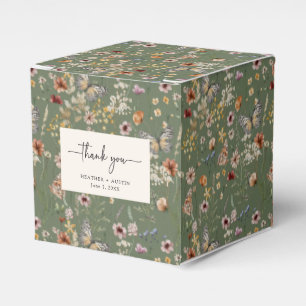 Ballotins Merci Vert Boho Mariage Faveur Boxes