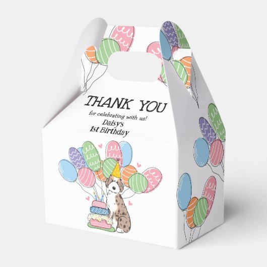 Ballotins Merle rouge Aussiedoodle Chien Anniversaire Merci (Verso)