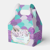 Ballotins Mermaid Baby shower d'anniversaire Merci pourpre (Arrière)