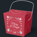 Ballotins Merry & Bright Christmas<br><div class="desc">Add a touch of festive charm to your holiday celebrations with this elegant Christmas favor box. Featuring watercolor candy, holly leaves, berries, and vintage drums on a rich red background, it brings a cozy and nostalgic holiday feel. Perfect for Christmas parties, winter weddings, or seasonal gifts — a delightful way...</div>