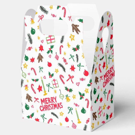 Ballotins Merry Christmas Cute Doodle Whimsical Pattern  (Ouvert)