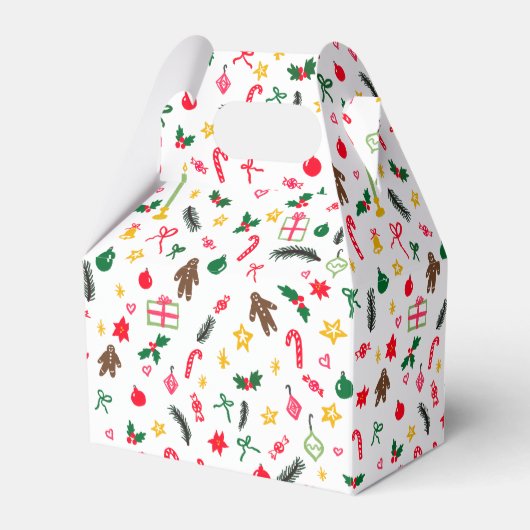 Ballotins Merry Christmas Cute Doodle Whimsical Pattern (Verso)