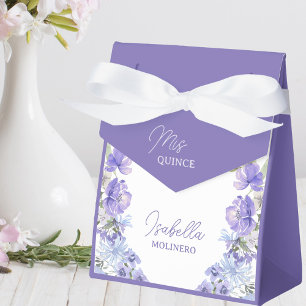 Ballotins Mes Quinze Fête de Quinceanera Violet Peri Floral