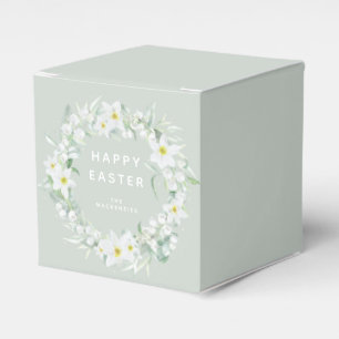 Ballotins Message personnalisé White Floral Pâques Wreath