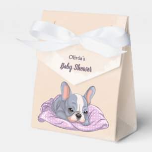 Ballotins Mignonne Baby shower blanc rose Bulldog français
