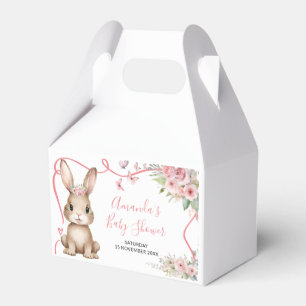 Ballotins Mignonne Baby Shower Fille Floral Rose Lapin