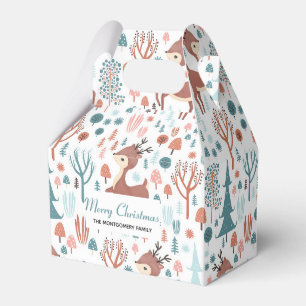 Ballotins Mignonne cerf en Forêt Whimsical Noël Motif