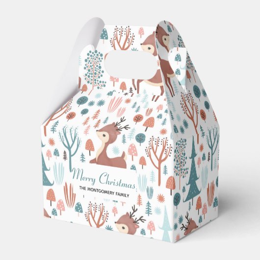 Ballotins Mignonne cerf en Forêt Whimsical Noël Motif (Verso)
