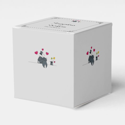 Ballotins Mignonne Deux Pièces Cartoon Gay Mariage Favor Box (Verso)