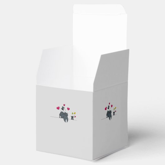 Ballotins Mignonne Deux Pièces Cartoon Gay Mariage Favor Box (Ouvert)
