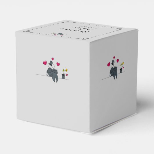 Ballotins Mignonne Deux Pièces Cartoon Gay Mariage Favor Box (Arrière)