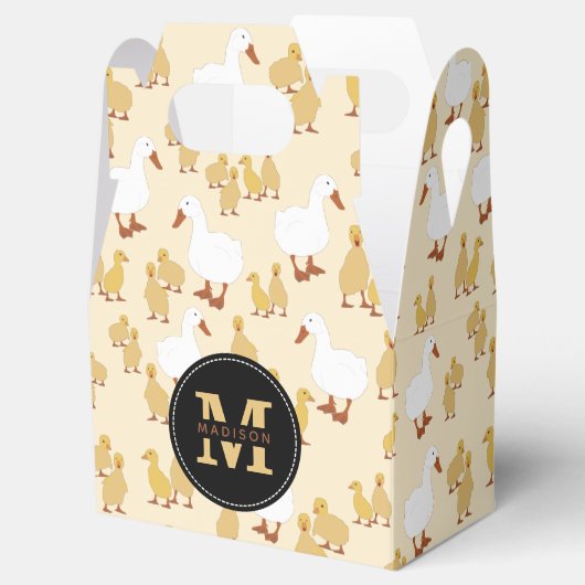 Ballotins Mignonne Mère Canard & Bébé Motif Monogramme (Ouvert)